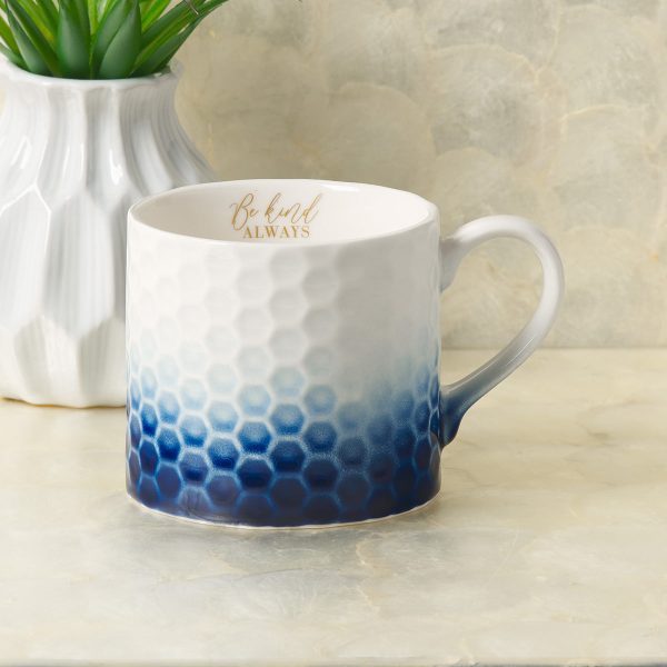 Be Kind Always White & Blue Ceramic Mug - Proverbs 16:24 - Image 6