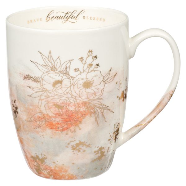 Brave Beautiful Blessed Floral Ceramic Mug - Image 4