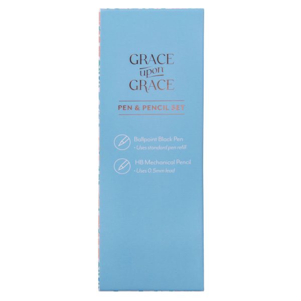 Saved by Grace & Grace Upon Grace Turquoise Pen and Rose Gold Pencil Set - Image 5