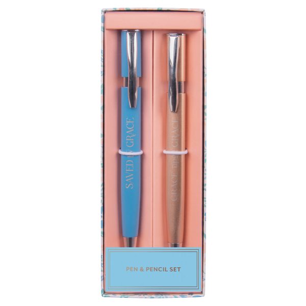 Saved by Grace & Grace Upon Grace Turquoise Pen and Rose Gold Pencil Set - Image 4