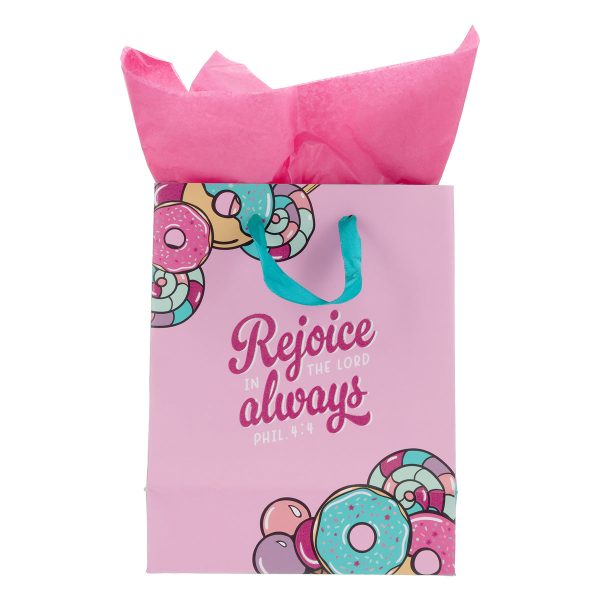 Rejoice in the Lord Always - Happy Birthday Medium Gift Bag with Gift Tag - Image 5