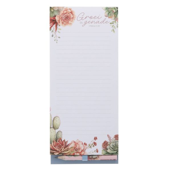 Groei in Genade Afrikaans Magnetic Notepad with Pencil - Image 1