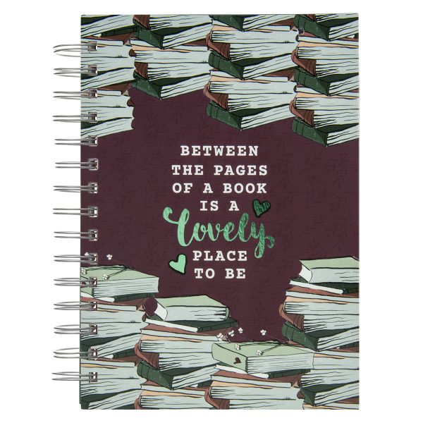 Between The Pages Of A Book Is A Lovely Place To Be Large Hardcover Wirebound Journal - Image 3