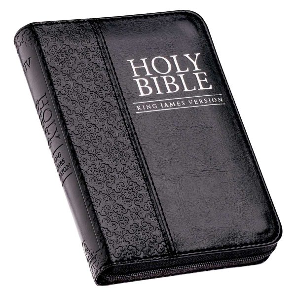 KJV Black Faux Leather Mini Pocket Edition Bible Red Letter With Zip - Image 10
