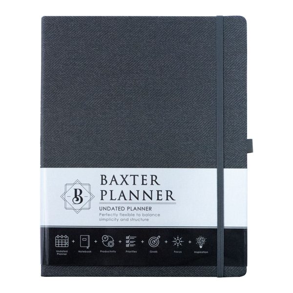 Baxter Undated Planner A4 Black (Durable Synthetic Fibre Flexcover) - Image 5