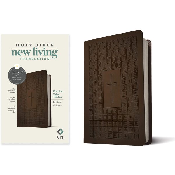 NLT Filament Premium Value Thinline Bible, Dark Brown Cross (Imitation Leather) - Image 7