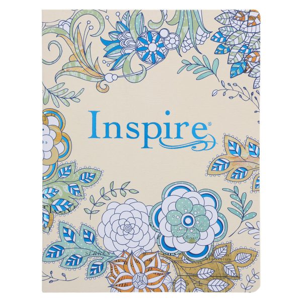 NLT Cream Floral Paperback Inspire Filament-Enabled Bible - Image 1