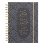 For God so Loved the World Grey Chunky Hardcover Wirebound Journal with Elastic Closure - Image 2