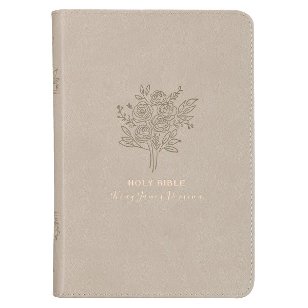 KJV Taupe Faux Leather Compact Bible - Image 2