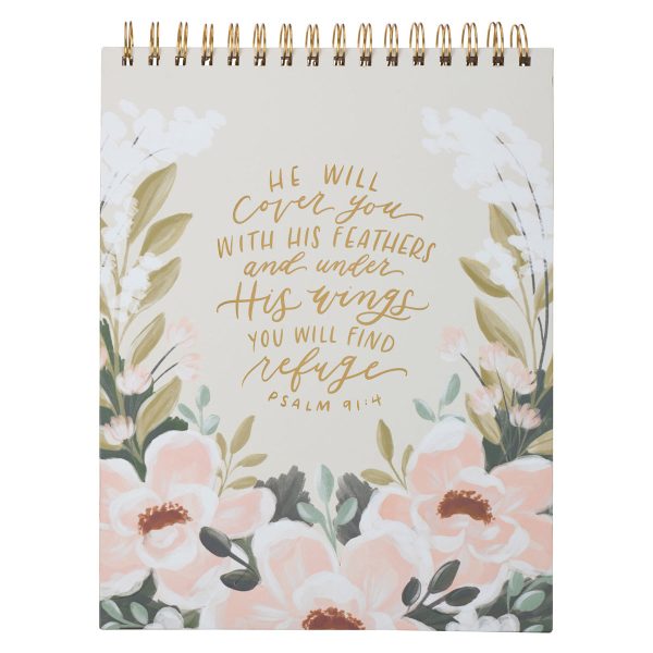 He will Cover You with His Feathers & Under His Wings You will Find Refuge A4 Wirebound Notepad - Image 1