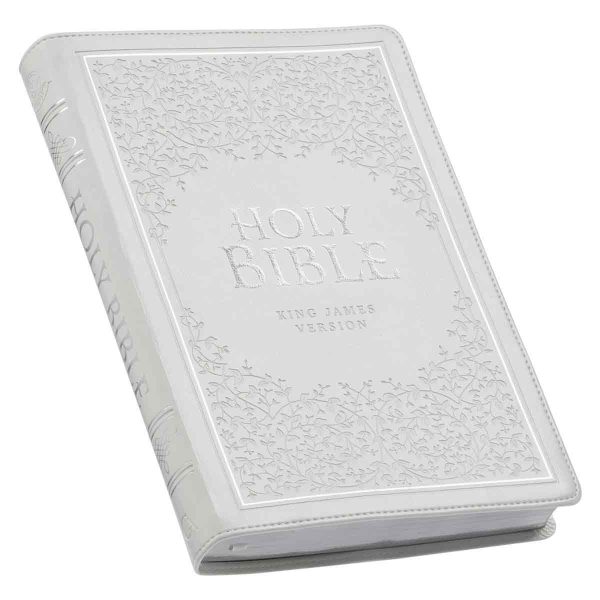 KJV White Faux Leather Thinline Large Print Bible With Thumb Indexing - Image 3