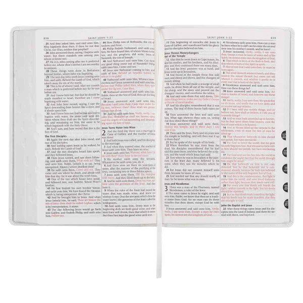 KJV White Faux Leather Thinline Large Print Bible With Thumb Indexing - Image 6
