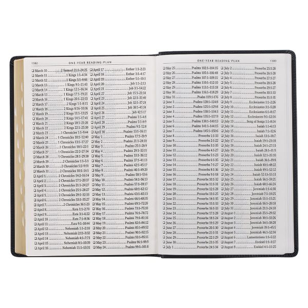 KJV Midnight Blue Antique Frame Faux Leather Full-Size Bible Giant Print Indexed - Image 12