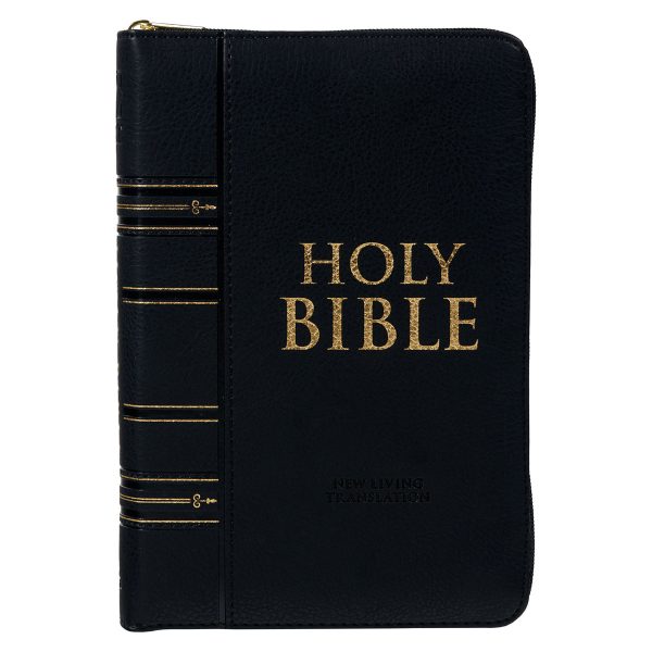 NLT Black Faux Leather Flexcover Compact Bible With Zip - Image 8