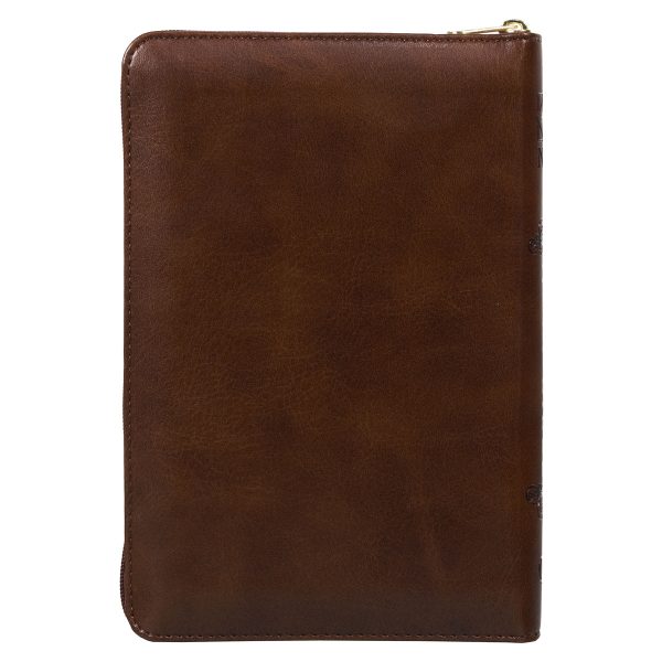 NLT Brown Faux Leather Flexcover Compact Bible With Zip - Image 9