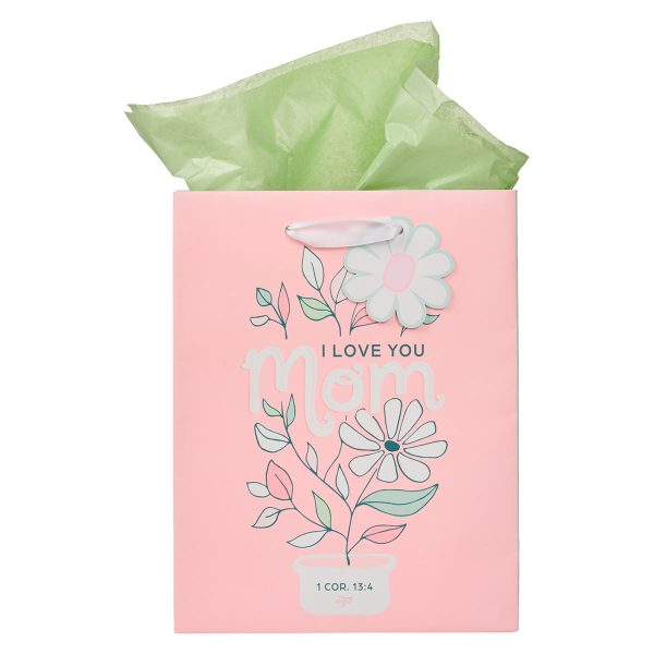 I Love You Mom Medium Gift Bag with Gift Tag - Image 7
