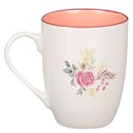 Floral Cross Ceramic Mug with Peach Interior - Image 8