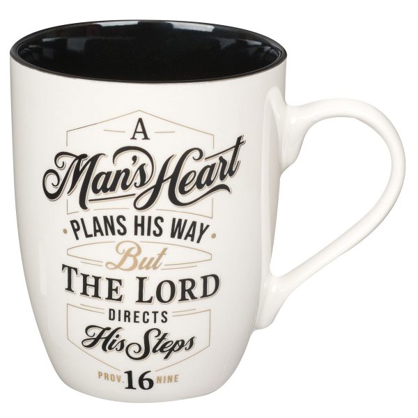 A Man's Heart Plans His Way Ceramic Mug With Black Interior - Proverbs 16:9 - Image 4