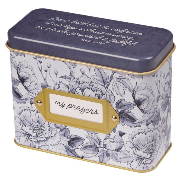 My Prayers Blue Floral Promise Cards in Tin - Image 5