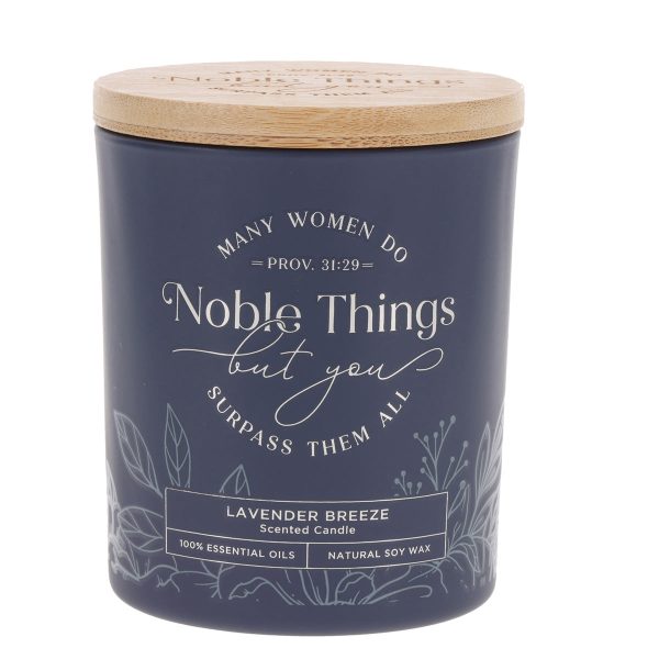 Many Women Do Noble Things but You Surpass Them All Lavender Breeze Scented Candle with Bamboo Lid - Image 5