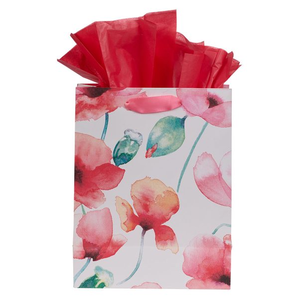 You've Got This! Coral Poppies Medium Gift Bag with Gift Tag - Image 11