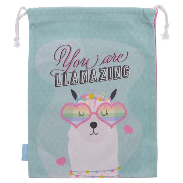 You Are Llamazing Large Cotton Drawstring Bag - Image 5