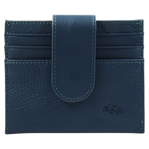 Genuine African Leather Blue Wallet With Clip Closure - Image 11
