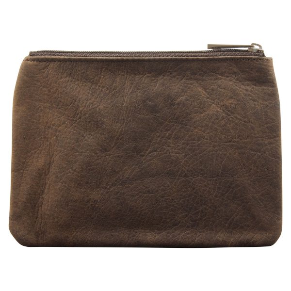 Genuine African Leather Medium Dark Brown Coin Purse - Image 10