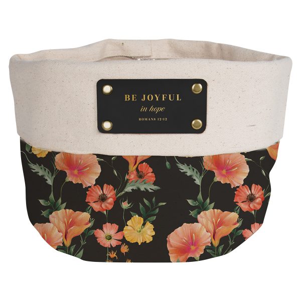 Be Joyful In Hope Canvas Planter Cover – Romans 12:12 - Image 1
