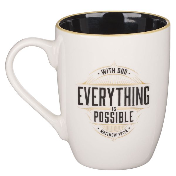 With God Everything Is Possible Ceramic Mug with Black Interior - Image 5