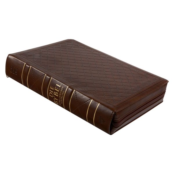 NLV Neutbruin Kunsleer Bybel Grootdruk Met Ritssluiter & Duimgrepe - Image 10