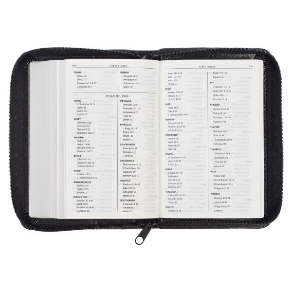KJV Black Faux Leather Mini Pocket Edition Bible Red Letter With Zip - Image 19