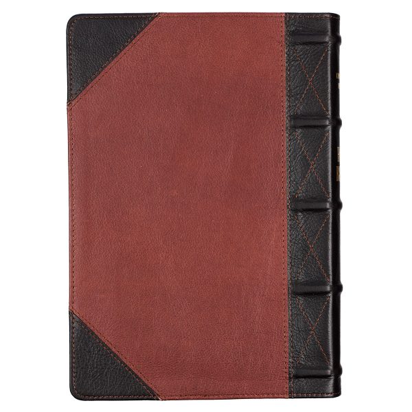 KJV Brandy & Dark Brown Genuine African Leather Bible Giant Print Indexed Red Letter - Image 16