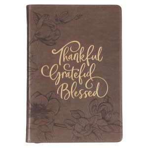 Thankful Grateful Blessed Faux Leather Journal With Zip