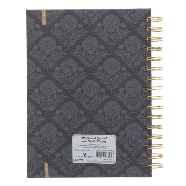 For God so Loved the World Grey Chunky Hardcover Wirebound Journal with Elastic Closure - Image 5