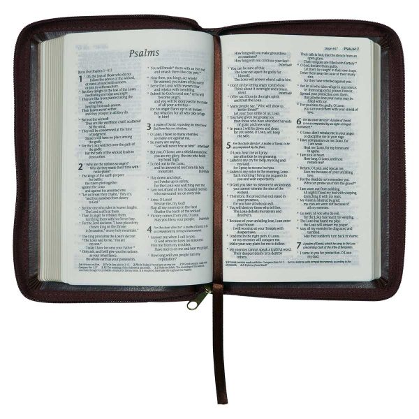 NLT Brown Faux Leather Flexcover Compact Bible With Zip - Image 20