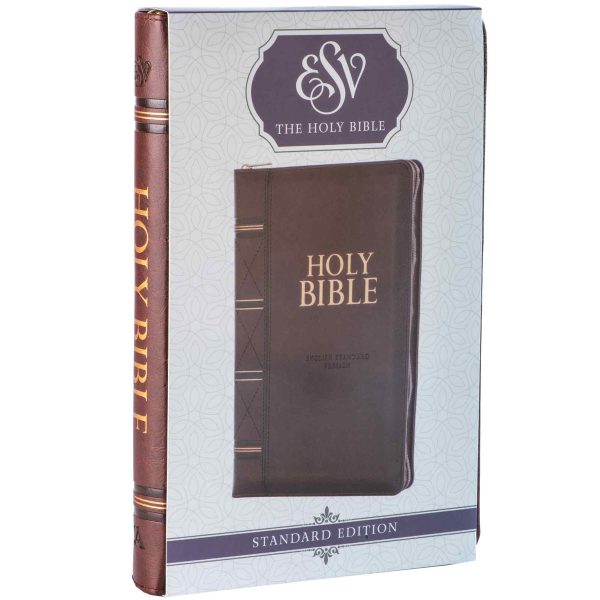 ESV Dark Brown Faux Leather Standard Bible Thumb Indexed With Zip - Image 11