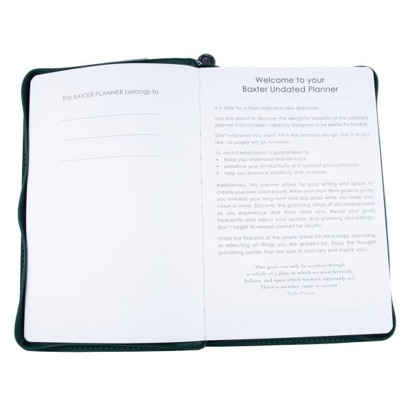Baxter Undated Planner Premium Edition Green (Durable Synthetic Fibre Flexcover With Zip) - Image 20