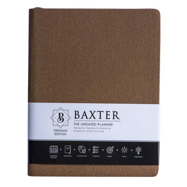 Baxter Undated Planner Large Premium Edition Brown (Durable Synthetic Fibre Flexcover With Zip) - Image 17