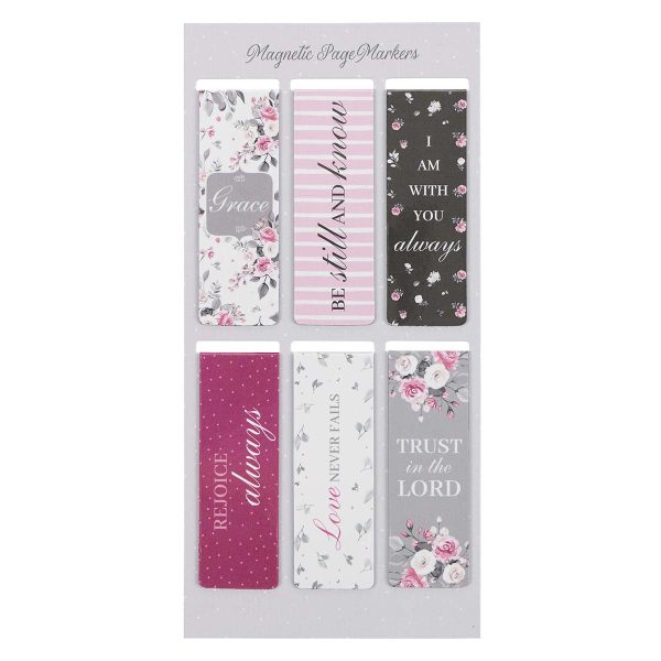 Pink Roses Magnetic Bookmarks Set Of 6 - Image 10