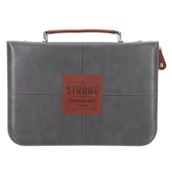 Strong and Courageous Faux Leather Bible Bag - Image 1