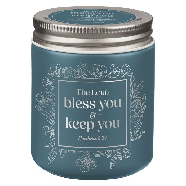The Lord Bless You and Keep You Honeycrisp Orange Scented Candle with Screw Top Lid - Image 1