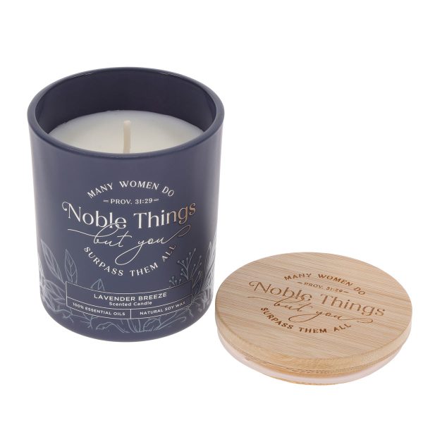 Many Women Do Noble Things but You Surpass Them All Lavender Breeze Scented Candle with Bamboo Lid - Image 12