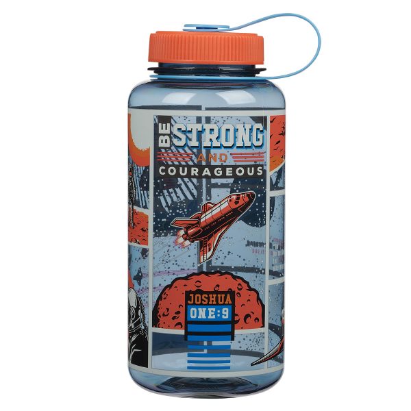 Be Strong and Courageous Plastic Water Bottle - Image 11