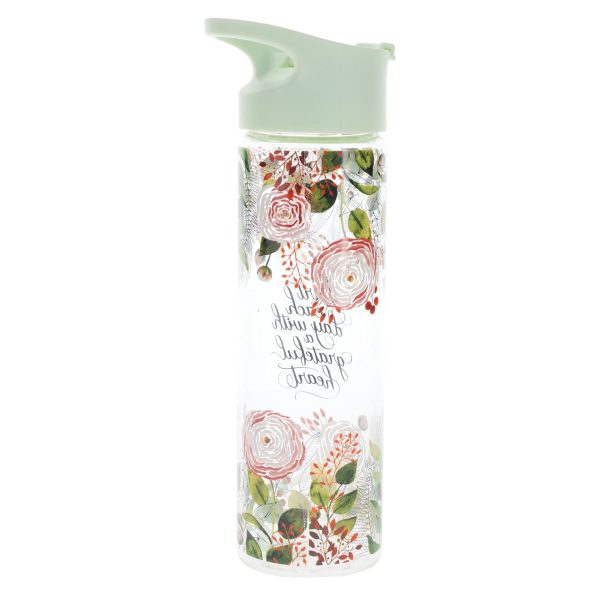 Start Each Day with a Grateful Heart Glass Water Bottle - Image 6