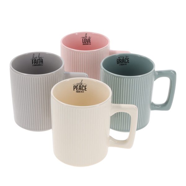 Love, Faith, Grace, Peace Four-Piece Ceramic Mug Set - Image 2
