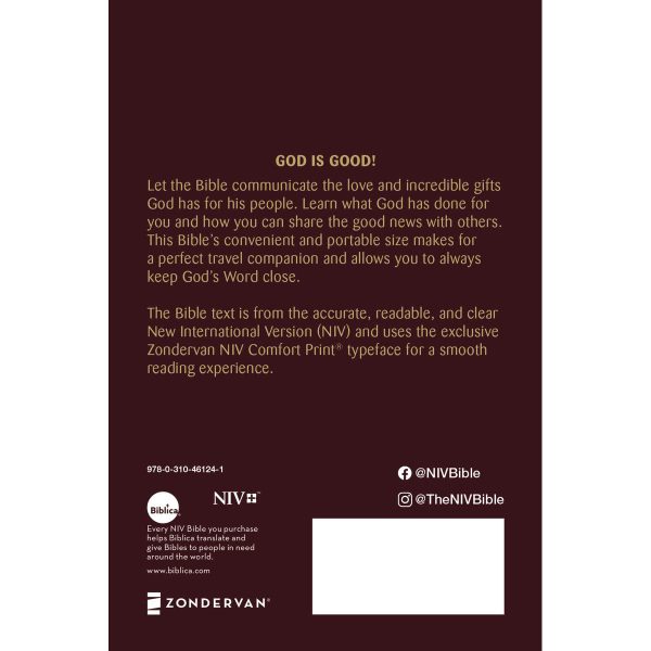 NIV Holy Bible Compact Burgundy Comfort Print (Paperback) - Image 2