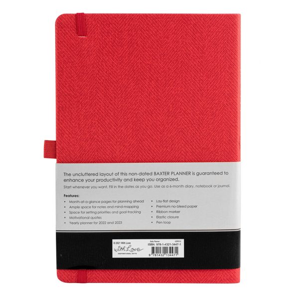 Baxter Undated Planner Red (Durable Synthetic Fibre Flexcover) - Image 23