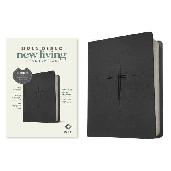 NLT Trinity Cross Black Imitation Leather Filament Premium Value Thinline Bible - Image 3