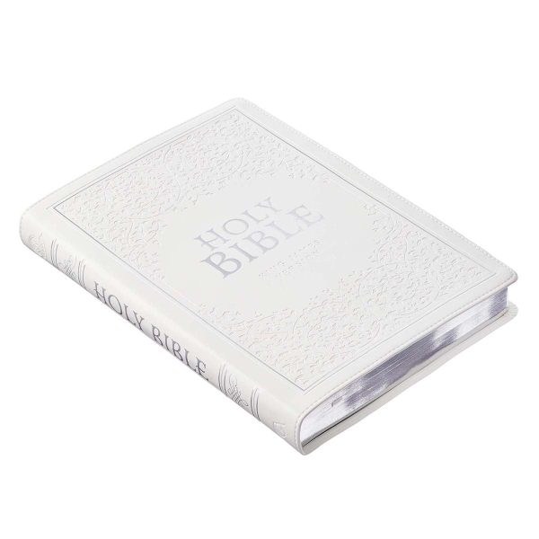 KJV White Faux Leather Thinline Large Print Bible With Thumb Indexing - Image 19